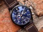 Perfect Replica IWC Pilot's D-Blue Face Black Steel Case 44mm Watch
